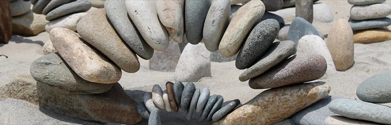 Balanced stones on a Scituate beach